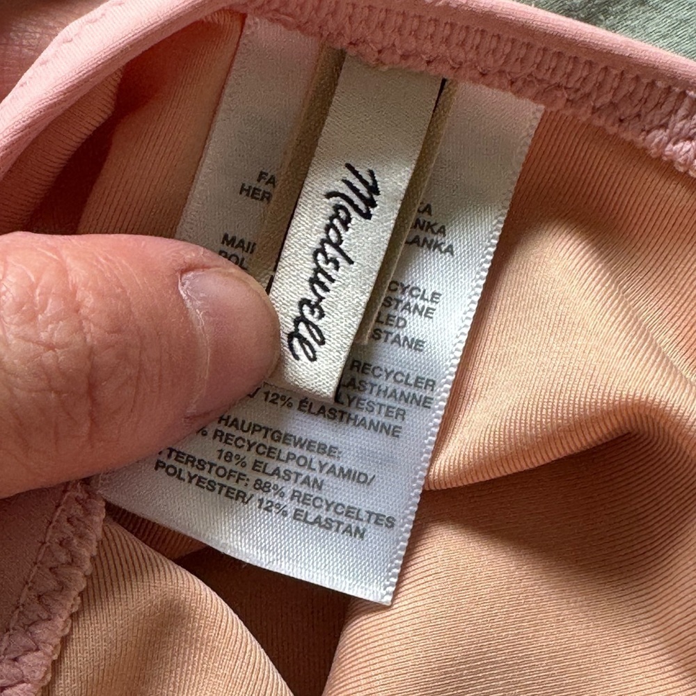 Madewell One Pieces | Madewell Second Wave Square Neck Pink Bathing Suit size M - Picture 3 of 6